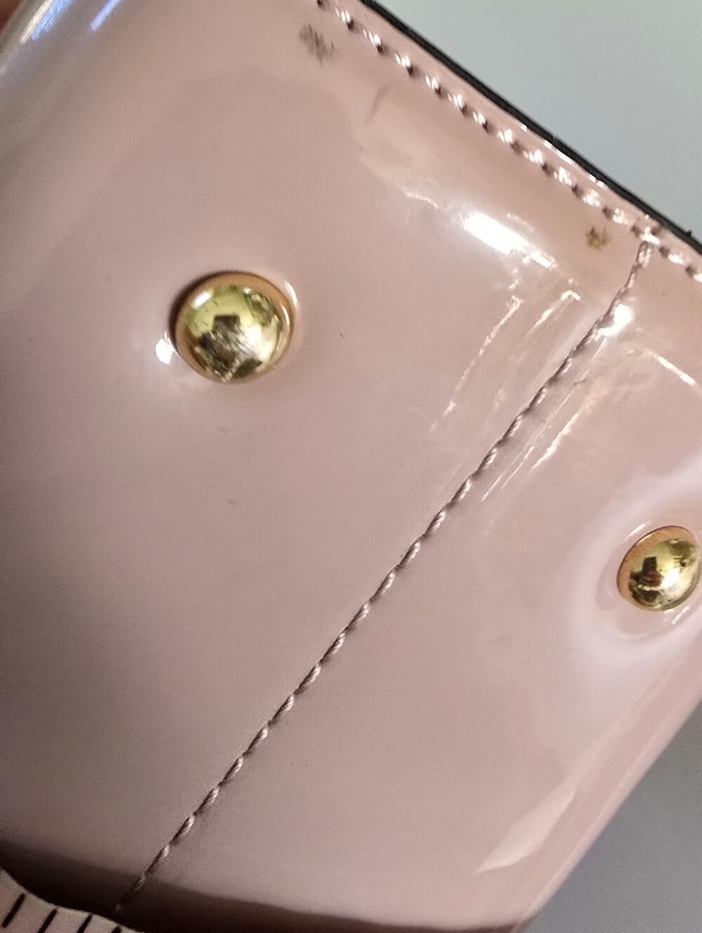 Retro Style Pink Patent Faux Leather Dome Satchel Handbag Crystal Clasp Purse - Picture 12 of 13